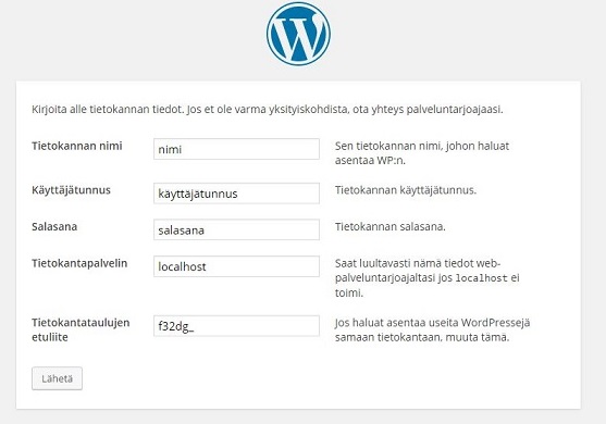 Wordpress tietokanta etuliite