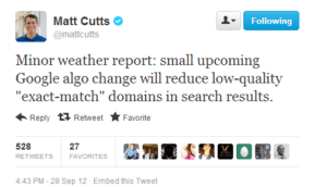 Matt Cutts EMD twitteri
